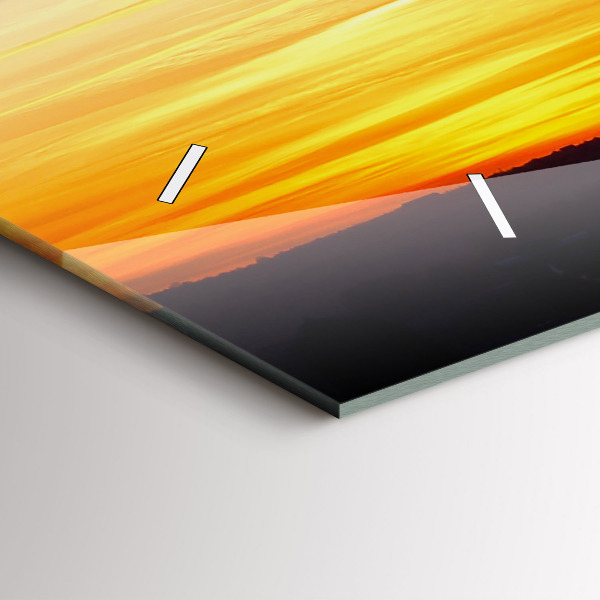 Zegar szklany poziomy Budynek i zachód słońca