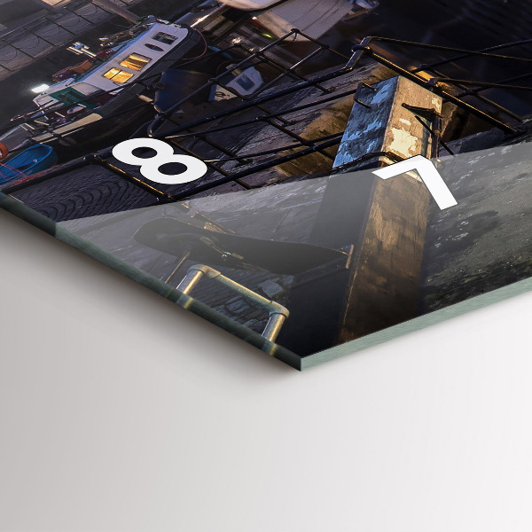 Zegar ścienny poziomy Miasto oświetlone nocą