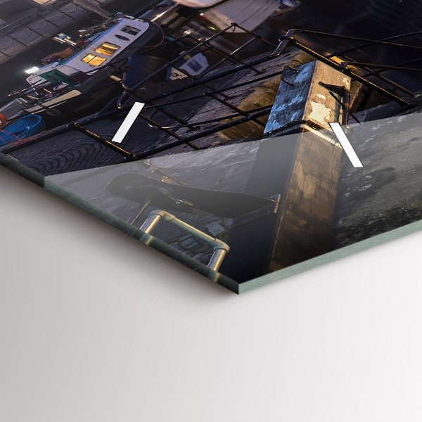 Zegar ścienny poziomy Miasto oświetlone nocą