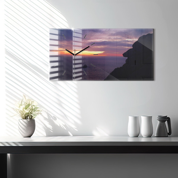 Zegar szklany poziomy Kamienna głowa