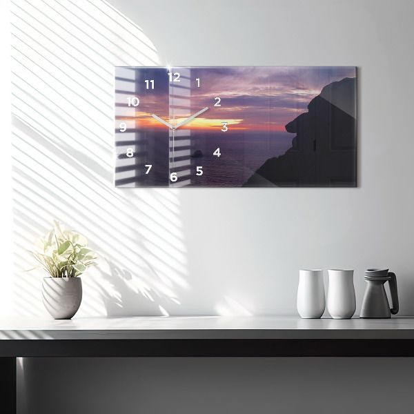 Zegar szklany poziomy Kamienna głowa