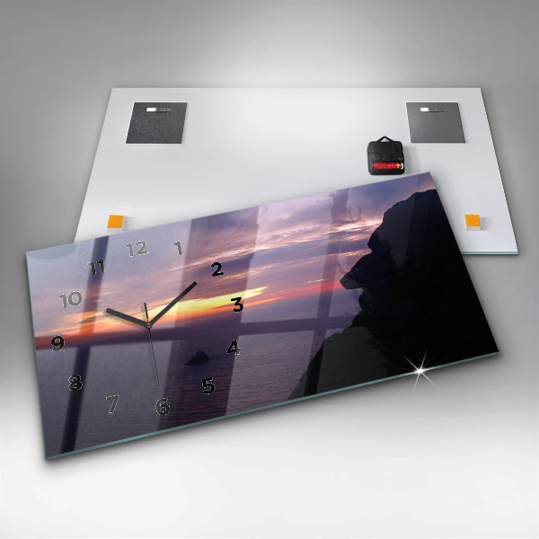 Zegar szklany poziomy Kamienna głowa