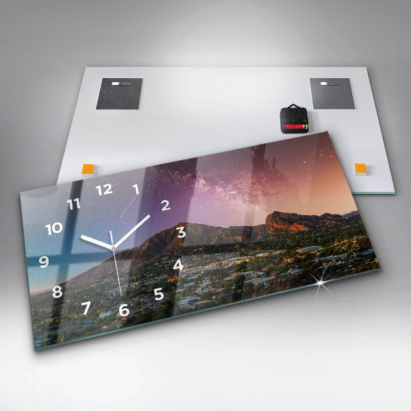 Zegar szklany poziomy Górski Krajobraz