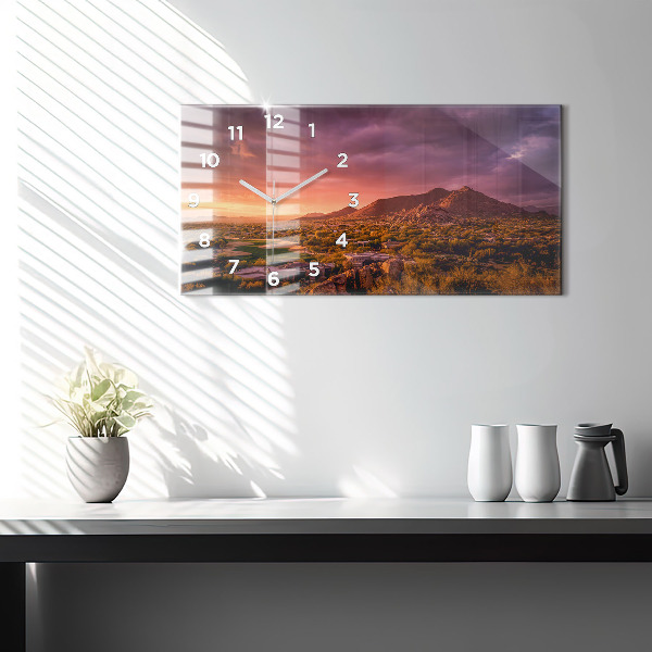 Zegar szklany poziomy Zachód słońca North Scottsdale