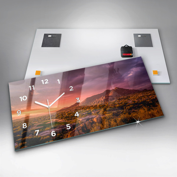 Zegar szklany poziomy Zachód słońca North Scottsdale