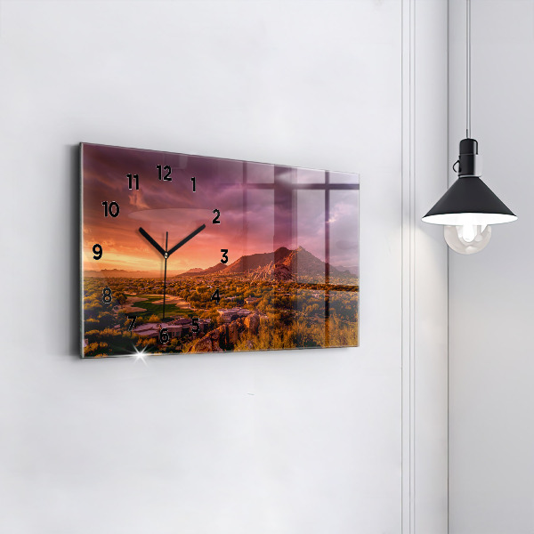 Zegar szklany poziomy Zachód słońca North Scottsdale