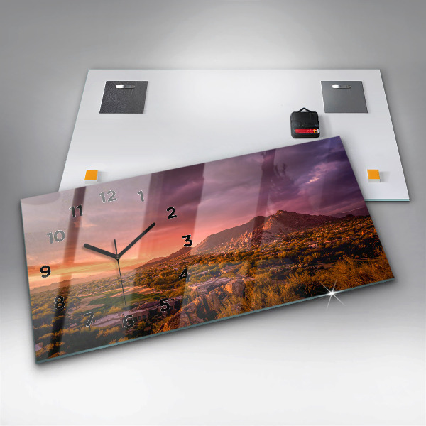 Zegar szklany poziomy Zachód słońca North Scottsdale