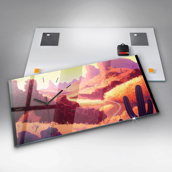 Zegar szklany poziomy Pustynia w Arizonie ilustracja