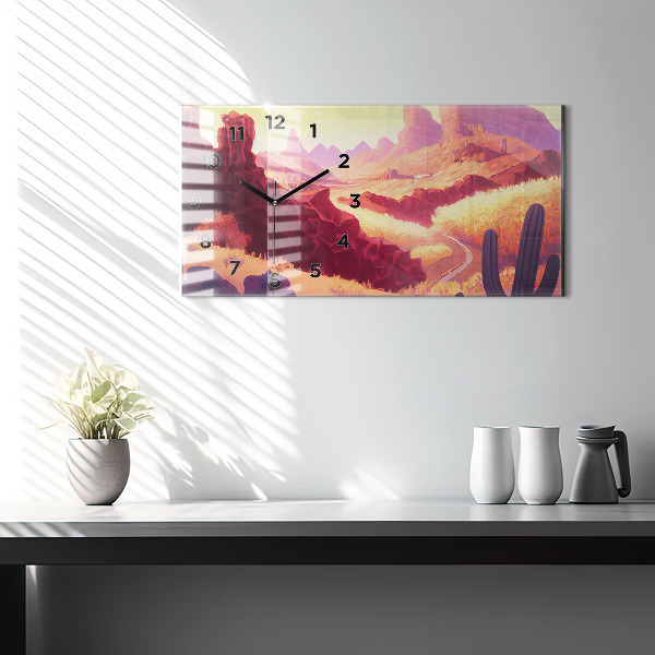 Zegar szklany poziomy Pustynia w Arizonie ilustracja