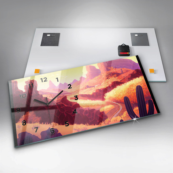 Zegar szklany poziomy Pustynia w Arizonie ilustracja