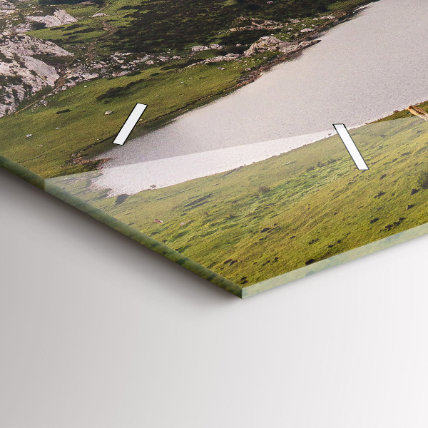 Zegar ścienny poziomy Jezioro i góry Pireneje