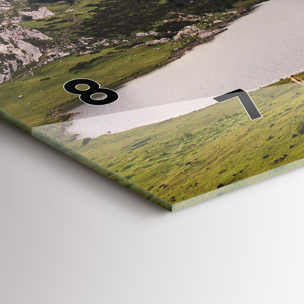 Zegar ścienny poziomy Jezioro i góry Pireneje