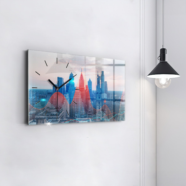 Zegar poziomy Wieżowce w Philadelphii