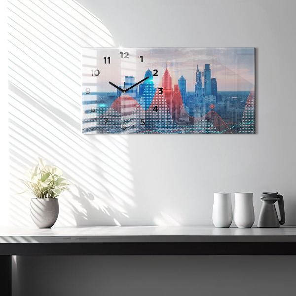 Zegar poziomy Wieżowce w Philadelphii