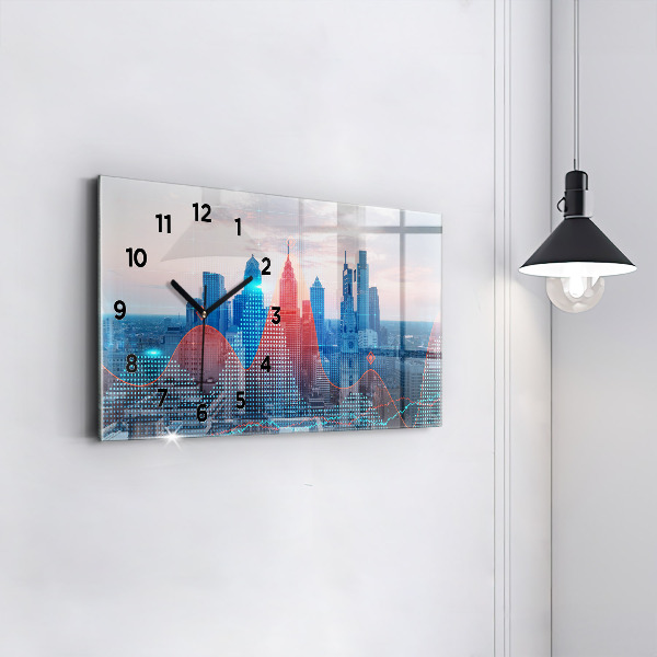 Zegar poziomy Wieżowce w Philadelphii