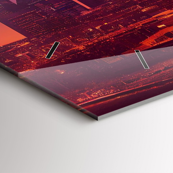 Zegar szklany poziomy Miasto nocą w Philadelphia