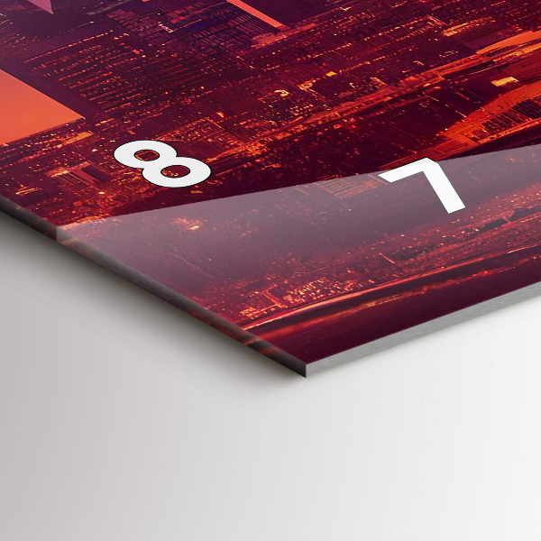 Zegar szklany poziomy Miasto nocą w Philadelphia