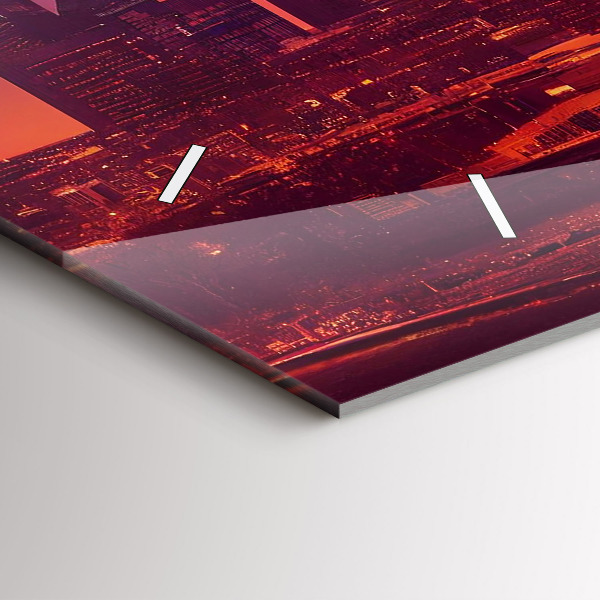 Zegar szklany poziomy Miasto nocą w Philadelphia