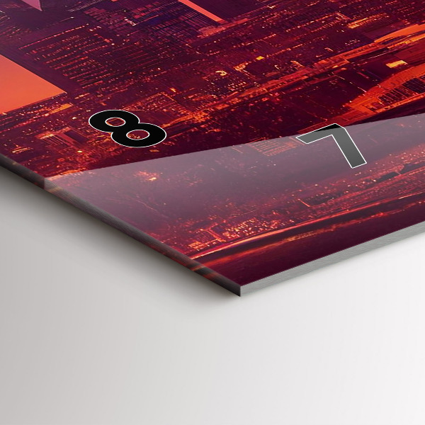 Zegar szklany poziomy Miasto nocą w Philadelphia