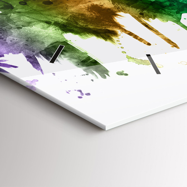 Zegar szklany poziomy Kolorowa Philadelphia