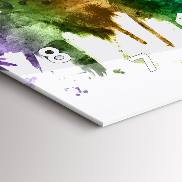 Zegar szklany poziomy Kolorowa Philadelphia