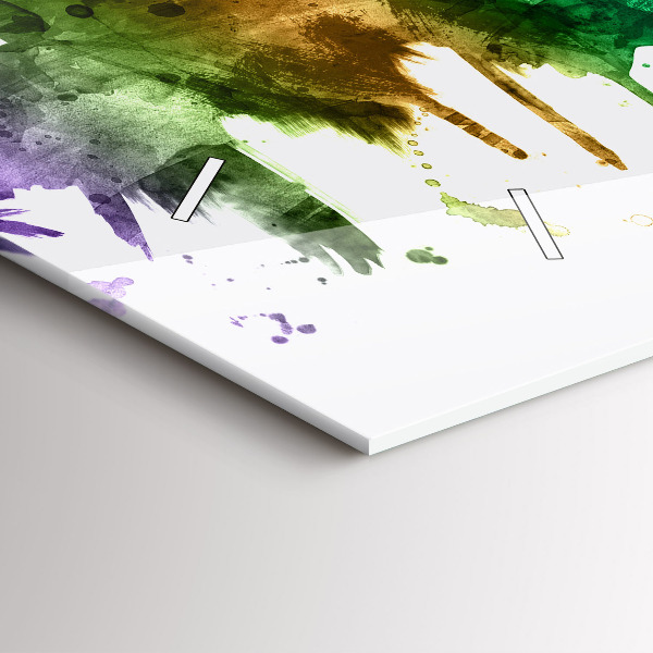 Zegar szklany poziomy Kolorowa Philadelphia