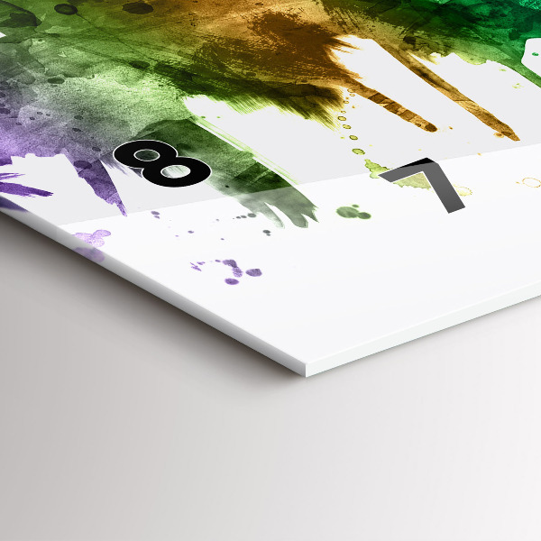 Zegar szklany poziomy Kolorowa Philadelphia