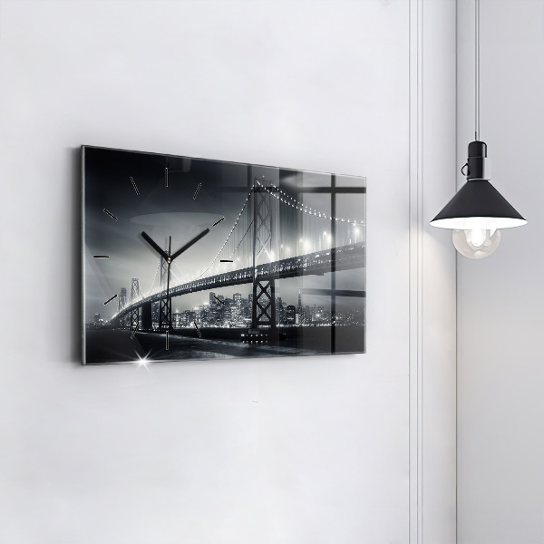 Zegar szklany poziomy Most nocą San Francisco