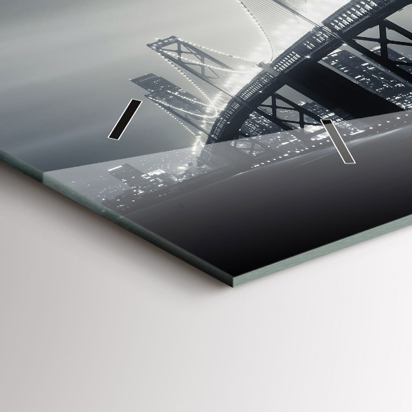 Zegar szklany poziomy Most nocą San Francisco