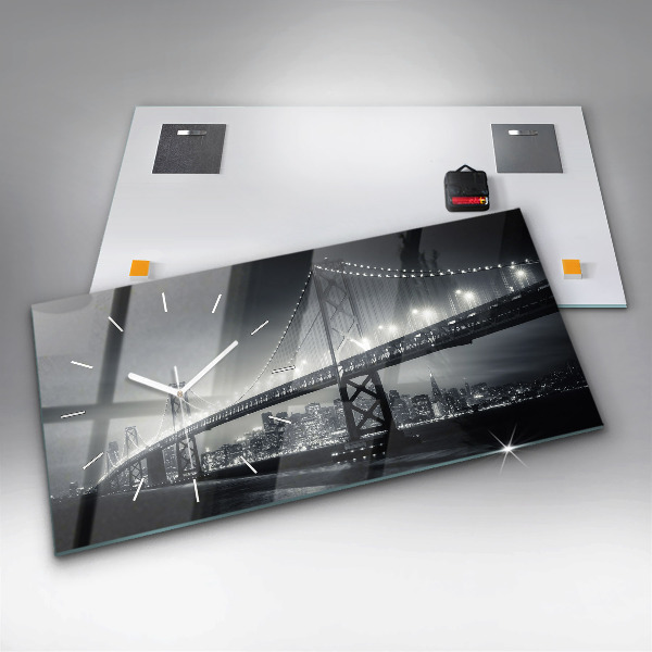 Zegar szklany poziomy Most nocą San Francisco