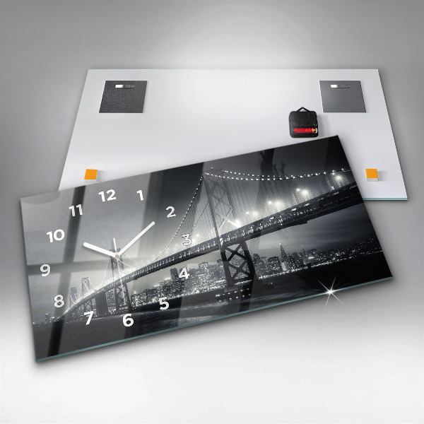 Zegar szklany poziomy Most nocą San Francisco