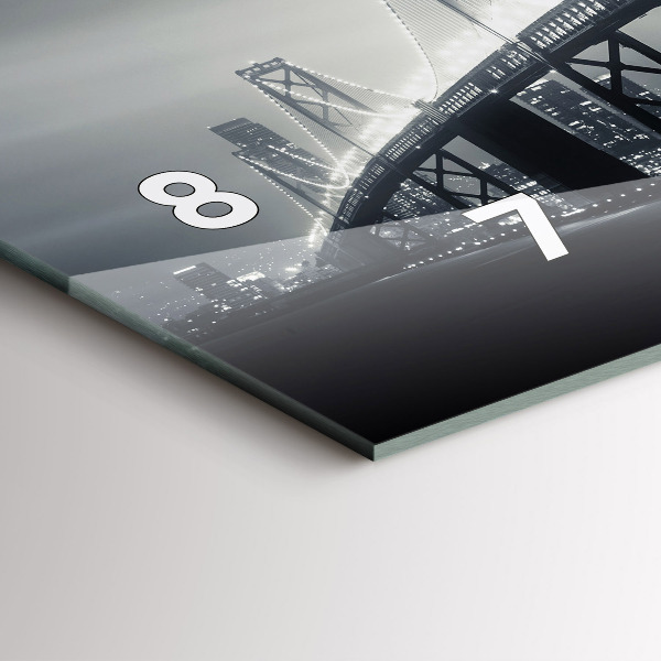 Zegar szklany poziomy Most nocą San Francisco