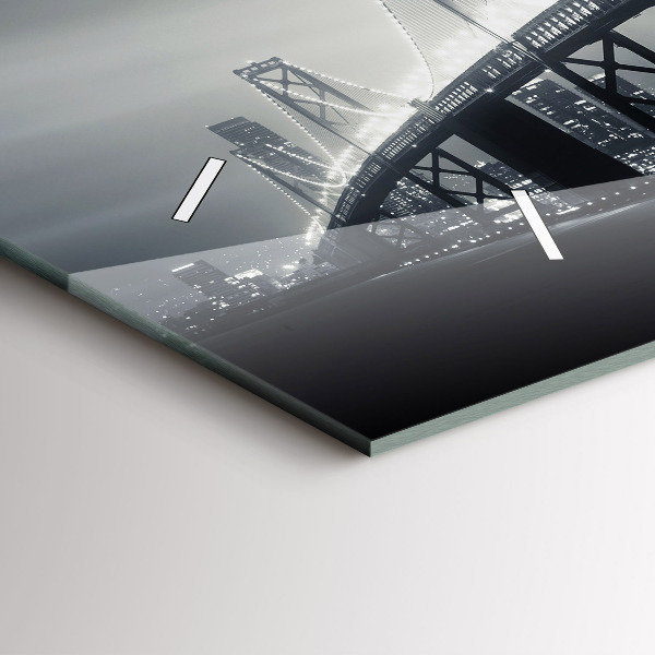 Zegar szklany poziomy Most nocą San Francisco