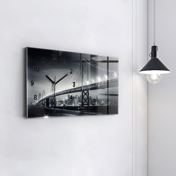 Zegar szklany poziomy Most nocą San Francisco