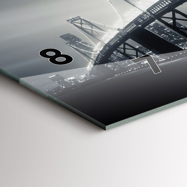 Zegar szklany poziomy Most nocą San Francisco