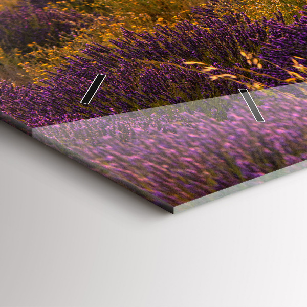 Zegar szklany poziomy Łąka lawendowa Francja