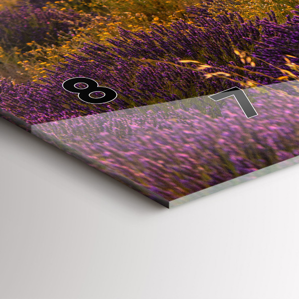 Zegar szklany poziomy Łąka lawendowa Francja