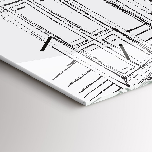 Zegar ścienny poziomy Rysunek miasta Prowansja