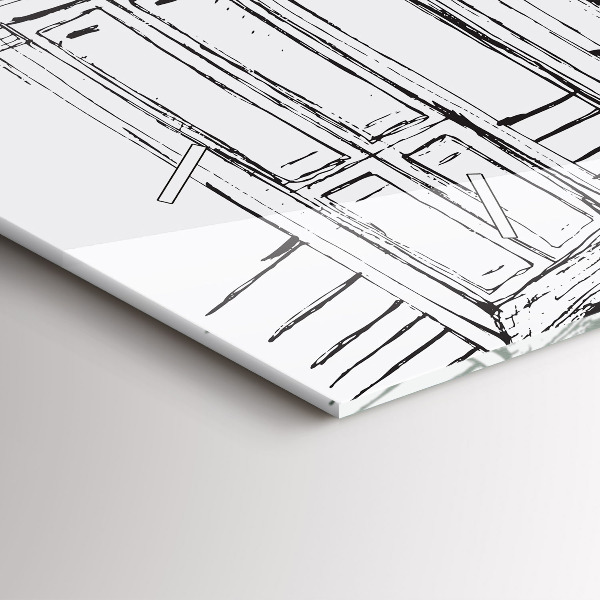 Zegar ścienny poziomy Rysunek miasta Prowansja