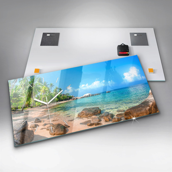Zegar szklany poziomy Piękna plaża w Tajlandii