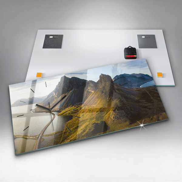 Zegar szklany poziomy Droga w Islandii