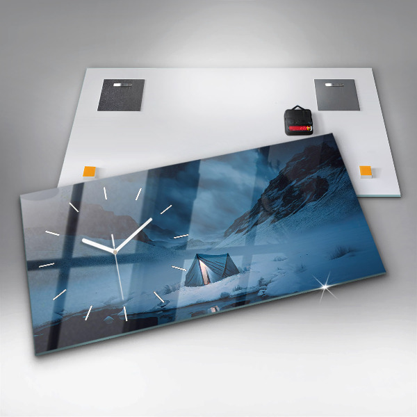 Zegar poziomy Namiot w górach Islandii