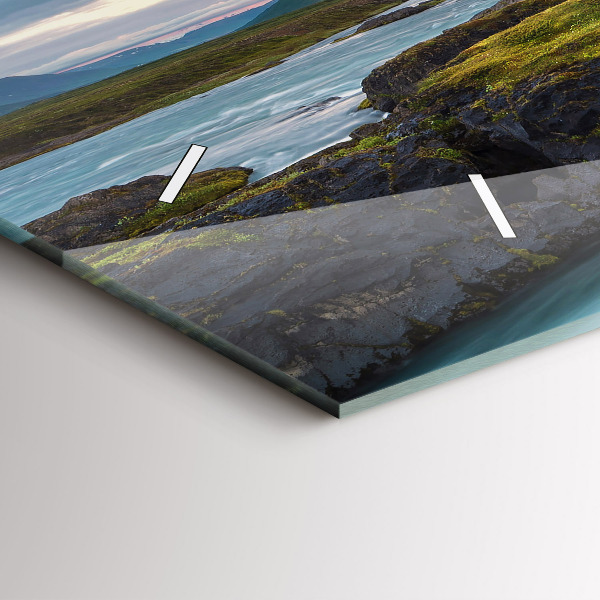 Zegar ścienny poziomy Krajobraz z wodospadem