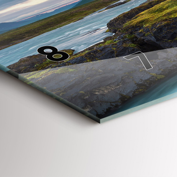 Zegar ścienny poziomy Krajobraz z wodospadem