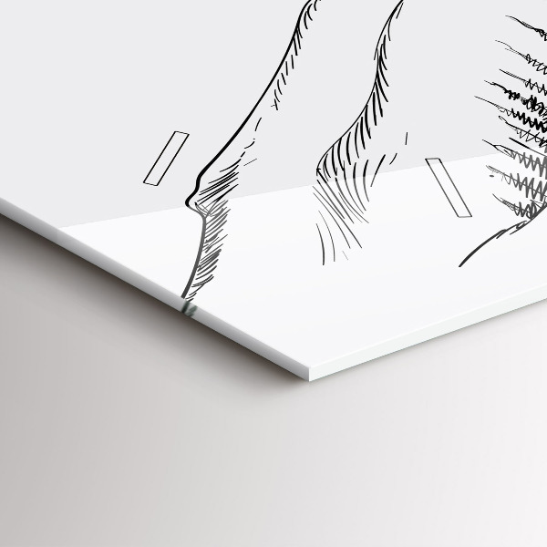 Zegar ścienny poziomy Rysowane góry