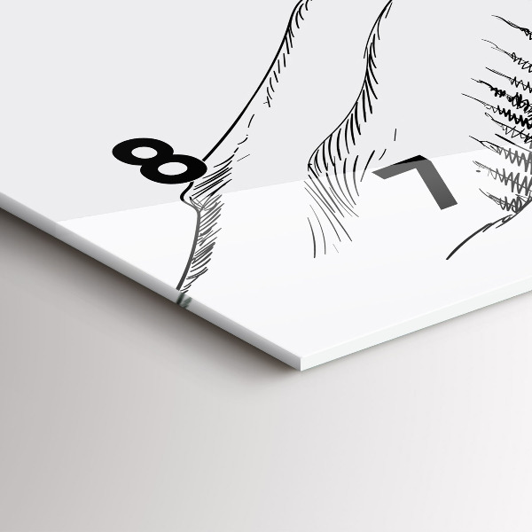 Zegar ścienny poziomy Rysowane góry