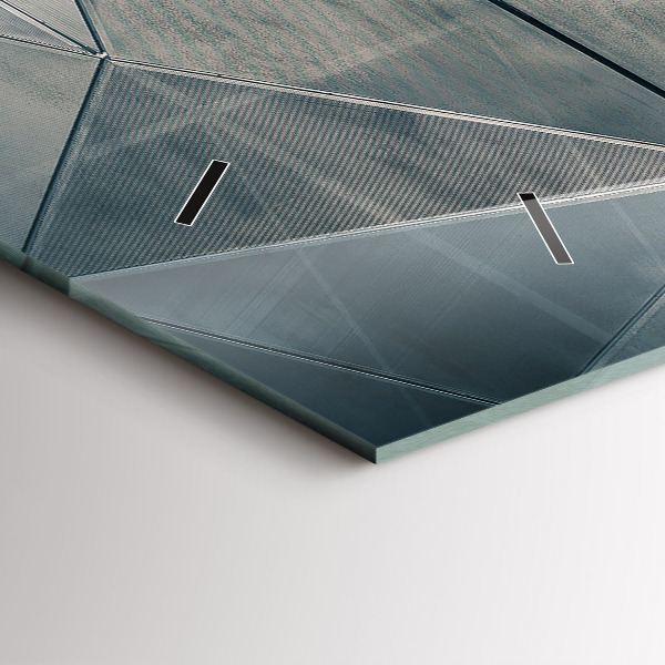 Zegar ścienny poziomy Metalowa abstrakcja trójkąty