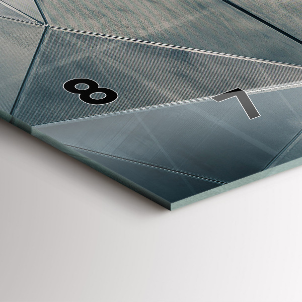 Zegar ścienny poziomy Metalowa abstrakcja trójkąty