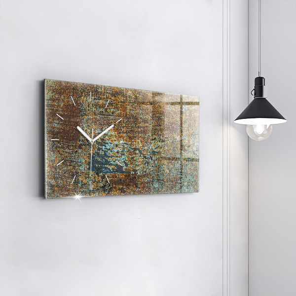 Zegar ścienny poziomy Tekstura Starego Metalu