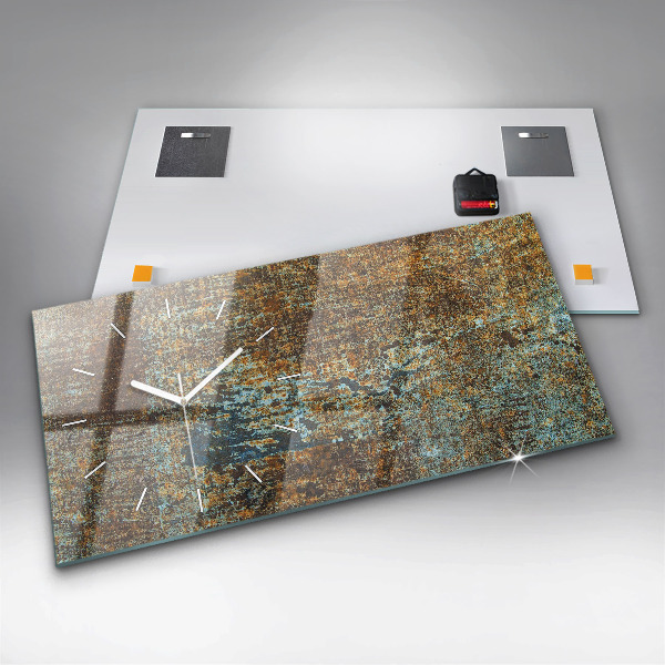 Zegar ścienny poziomy Tekstura Starego Metalu